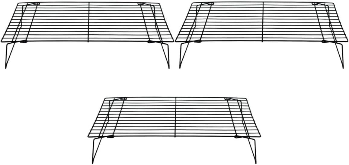 Balacoo Multi-function Large Folding Cooling Rack 3pcs Set Carbon Steel Thickened Non-stick Cookie and Cake Wire Rack for Household Baking and Outdoor Bread Cooling