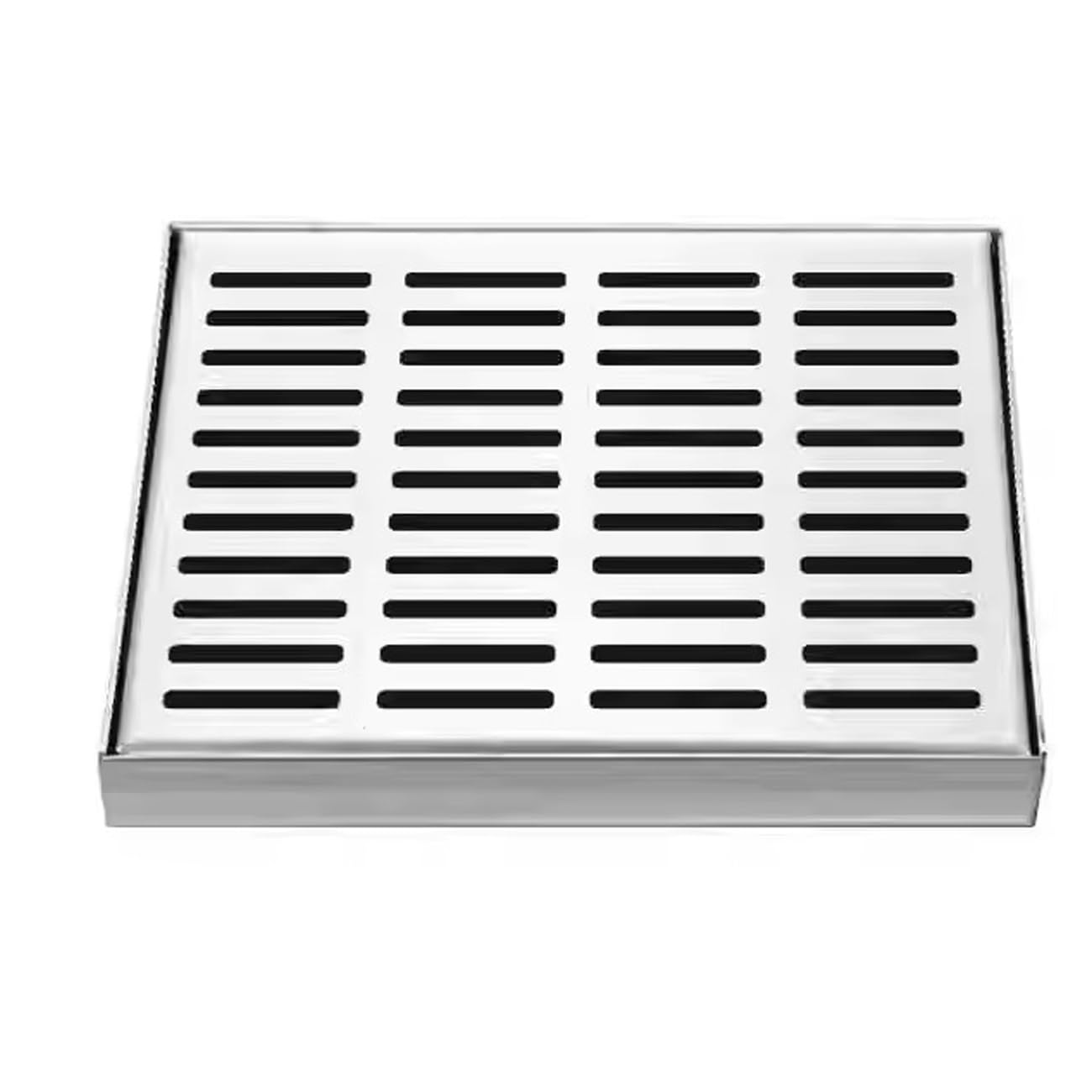 Zestaw rusztu odpływowego ze stali nierdzewnej – 50 x 50 x 3 cm, łatwy montaż, rozwiązanie odpływowe do łazienki i domu, trwała i stylowa osłona przeciwdeszczowa dla wydajnego odprowadzania wody
