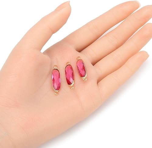 Miniatura 7 de CCP9-G2 - 10 unidades de Adabele grado A febrero amatista púrpura piedra natal conector de eslabones de joyería de 0.827 in de largo, chapado en