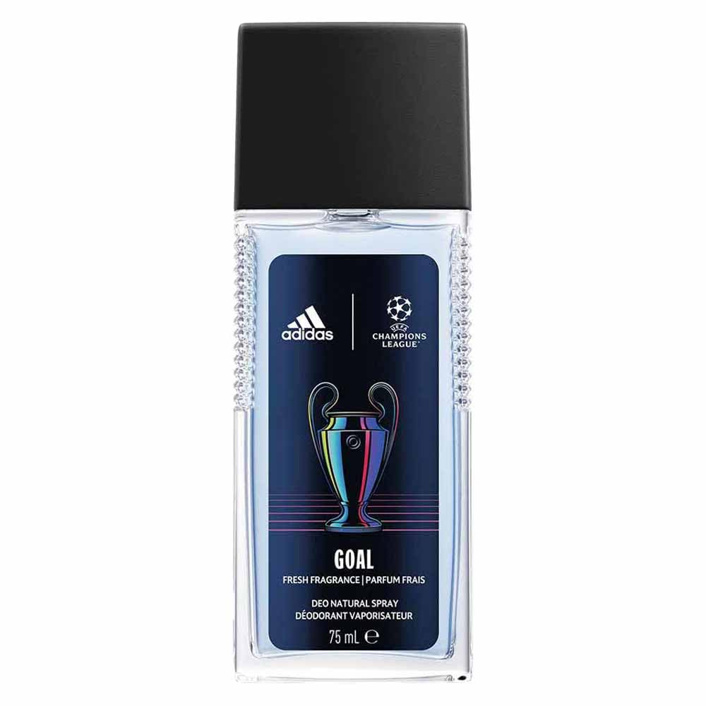 ADIDAS UEFA Champions League Goal Deodorant Glass Spray 75 ml - Freshness in a Stylish Design - White