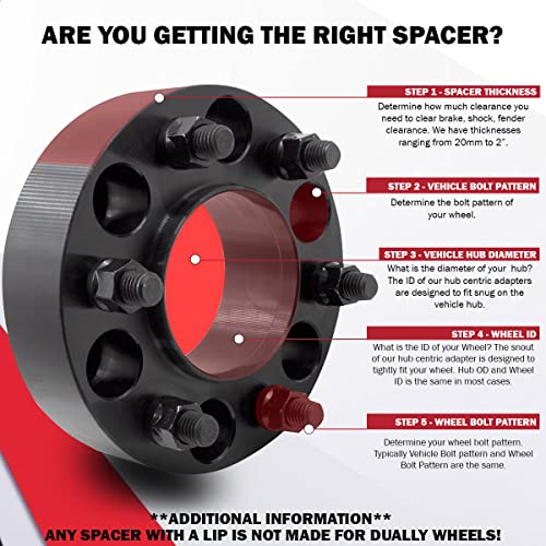 image for Wheel Accessories Parts 4 Pcs Hub Centric Wheel Spacers Adapters 6x5.5