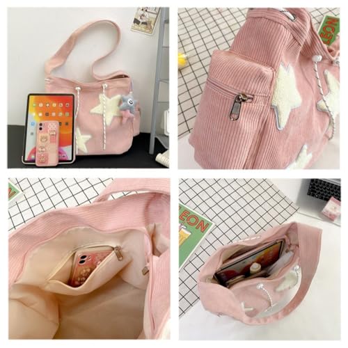 Bolso Cruzado de Pana para Mujer con Parche Estrella Y2k miniatura 6