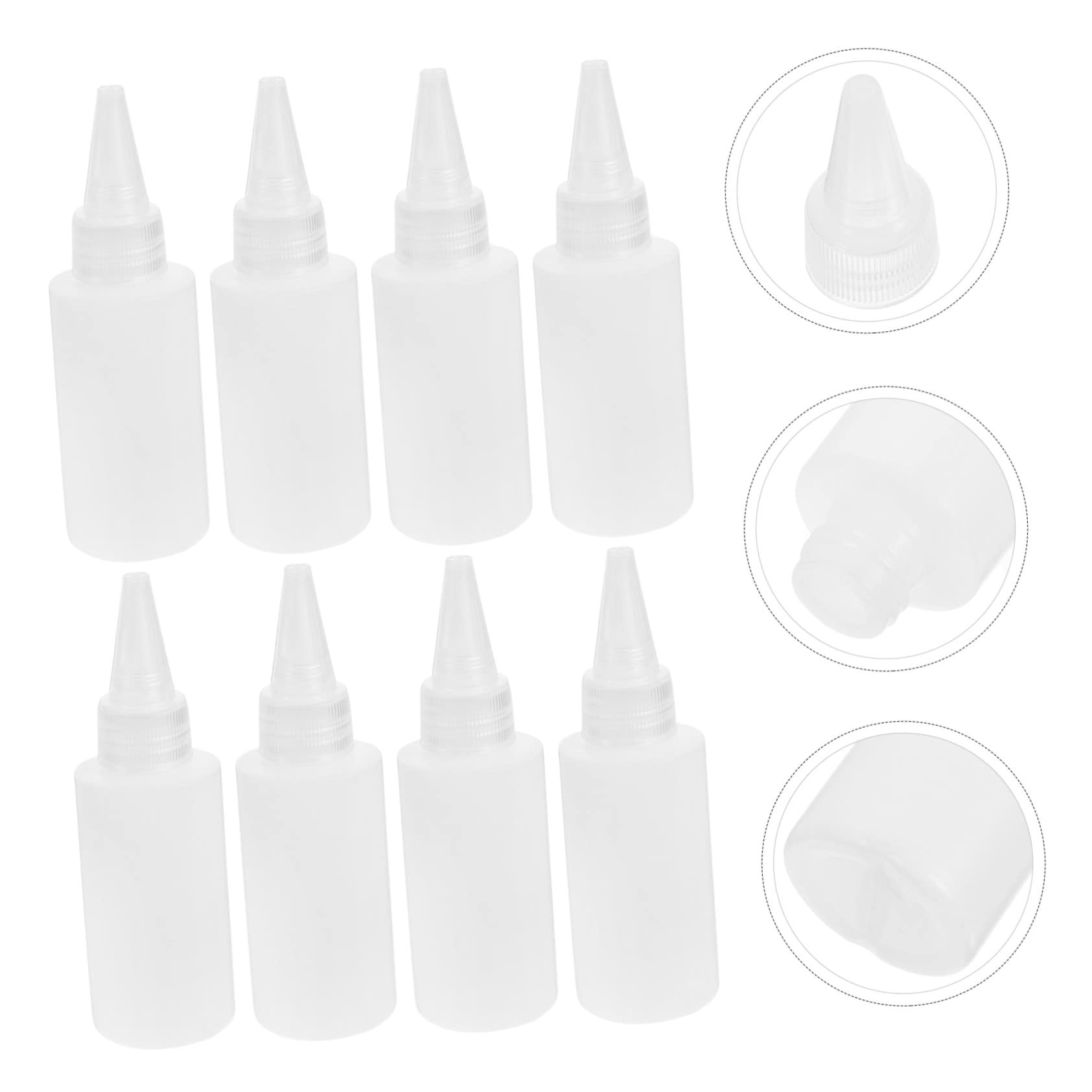 100 Stück Weiße 60ml Selbstgemacht Bastelflaschen aus Kunststoff Nachfüllbare Quetschflaschen für Bastelkleber und Pigmentspender für Unebene Oberflächen