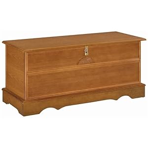 Bowery Hill Cedar Wood Storage Blanket Chest Bench in Honey Brown
