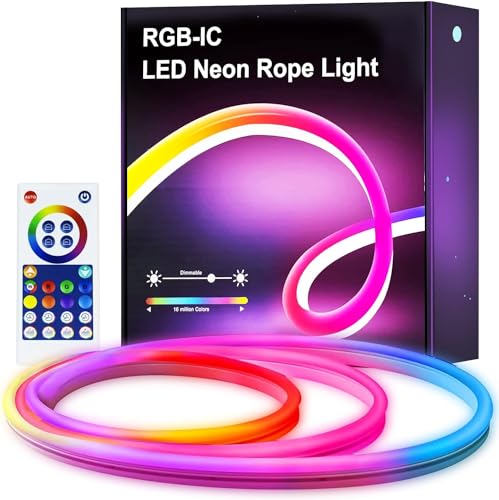 Image of Arcanine Neon LED Strip RGBIC Neon LED Strip with App Control, DIY Function, Music Sync, Works with Alexa and Google Assistant, Neon Light Strip for Living Room, Bedroom, Wall Decoration(3 Meters)