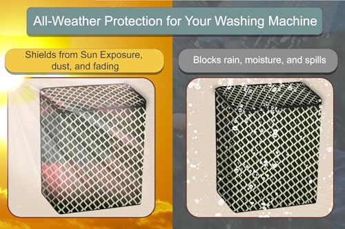 Image of Stylista Polyester Washing Machine Cover Compatible for Godrej 7.5 KG Semi-Automatic Top Loading WSEDGECLS755.0PN2GPGR, Check Coffee