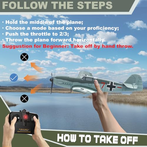 Image of RC Plane, 3 Channel BF - 109 Remote Control Airplane, 2.4GHz & 6 Axis Gyro Stabilizer, 2 Batteries Included, Ideal for Adults, Beginners