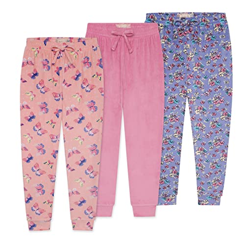 Image of BTween Girls 3 Pack Velour Jogger Pant Set Solid, Tie Dye or Camo Sweatpants for Girls