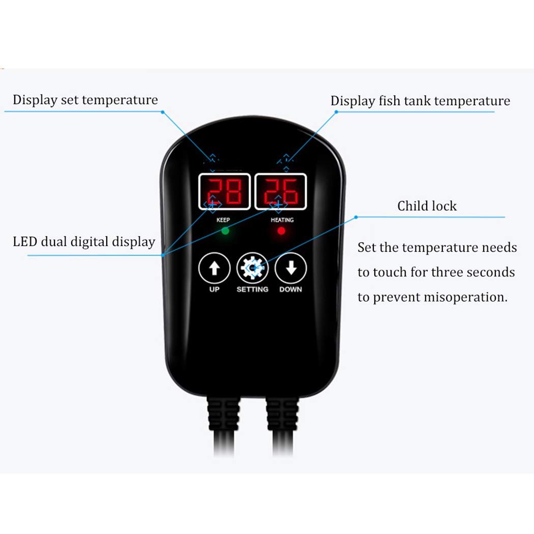 Varilla de Calentamiento del Acuario Tanque de Tortuga de Temperatura Constante automática Varilla de Calentamiento de eléctrico conversión de frecuencia PTC Ahorro de energía