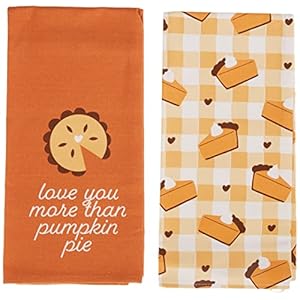 Pearhead Pumpkin Pie Dish Towels, Set of 2, Thanksgiving Tea Towels, Halloween Decor, Kitchen Decor, Hostess Gifts, Fall Home Décor Pearhead Pumpkin Pie Dish Towels Set of 2 Thanksgiving Tea Towels Halloween Decor Kitchen Decor Hostess Gifts Fall Home Decor