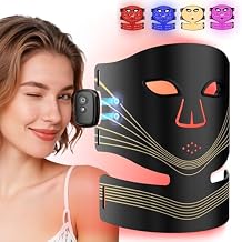 Red Light Therapy for Face and Neck,Cordless Led Face Mask Light Therapy with 2000mAh Rechargeable Battery/3-Mode/3-Light Intensity/3-Timer/850nm NIR Light for Skincare
