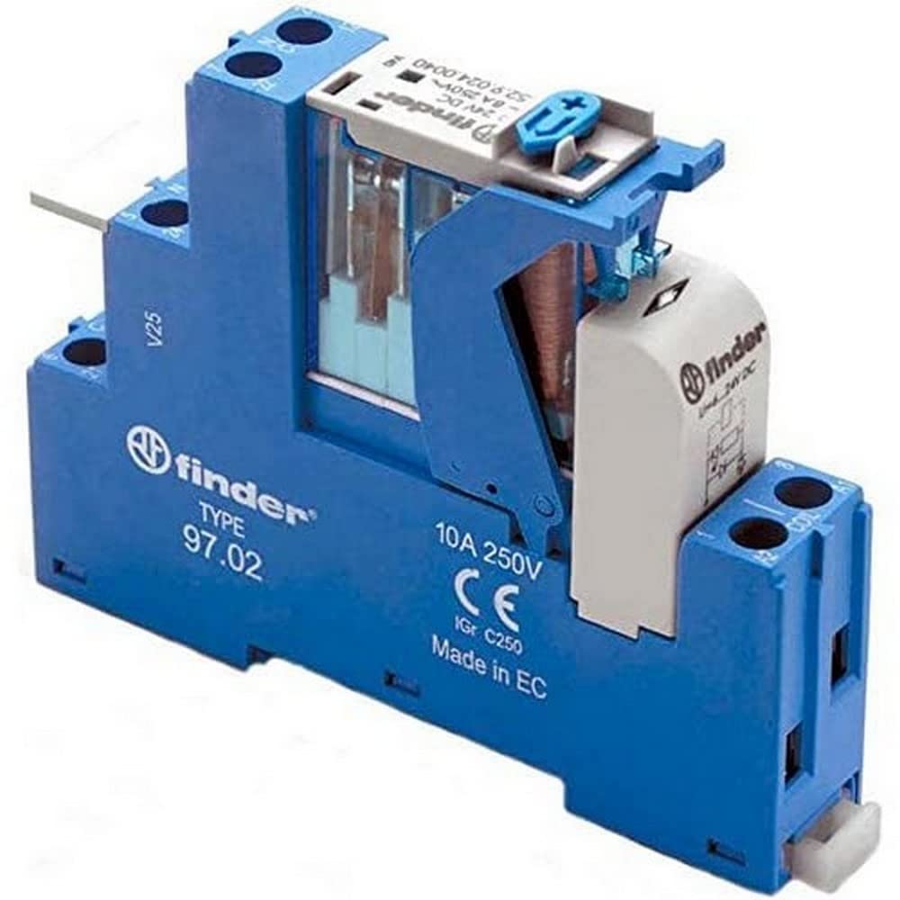 Finder, 24V dc DPDT Interface Relay Module, Screw Terminal, DIN Rail
