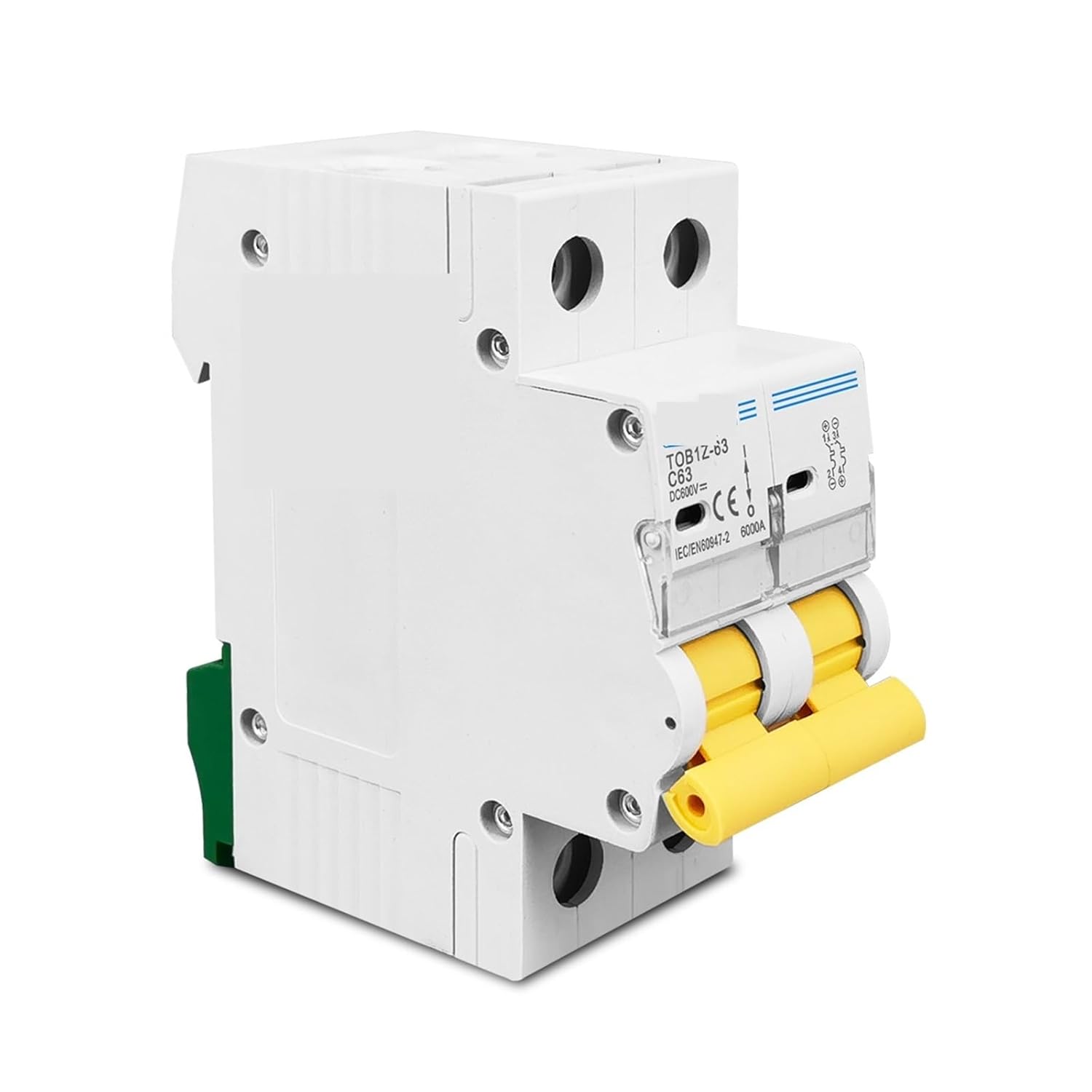 2P DC 600V Circuit Breaker MCB C Curve Single Pole Direct-Current Fuse 1Pcs(2P 20A)