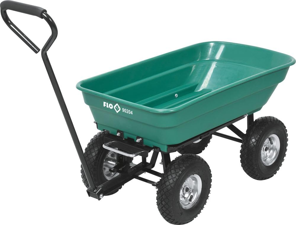 FLO Carrello da giardino con funzione di ribaltamento, 55 l, contenitore: 87 x 47 x 20 cm