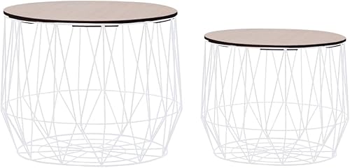 Miniatura 35 de 1 mesa auxiliar con marco de metal, mesa auxiliar blanca para sala de estar, hogar, oficina, 18.5 x 22.4 pulgadas Blanco,Negro