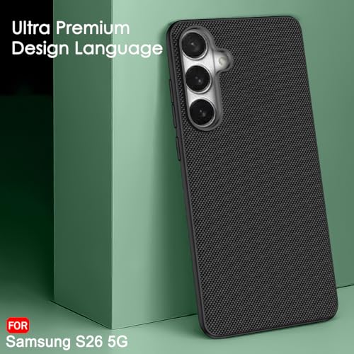Image of TheGiftKart for Samsung S26 Case, Fabric Texture Back Cover, Slim & Lightweight, Ultra-Premium Design, Camera Protection Bump, Hybrid Slim Galaxy S26 Back Cover (PC & TPU, Black)