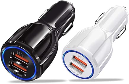 Kongnijiwa Adaptador USB de Carga del Cargador del Coche del Control de Calidad 3.0 5V 3.1A Universal con Doble Puerto USB r?pida del tel?fono m?vil del Coche para Samsung Kongnijiwa Adaptador USB de Carga del Cargador del Coche del Control de Calidad 3.0 5V 3.1A Universal con Doble Puerto USB r?pida del tel?fono m?vil del Coche para Samsung