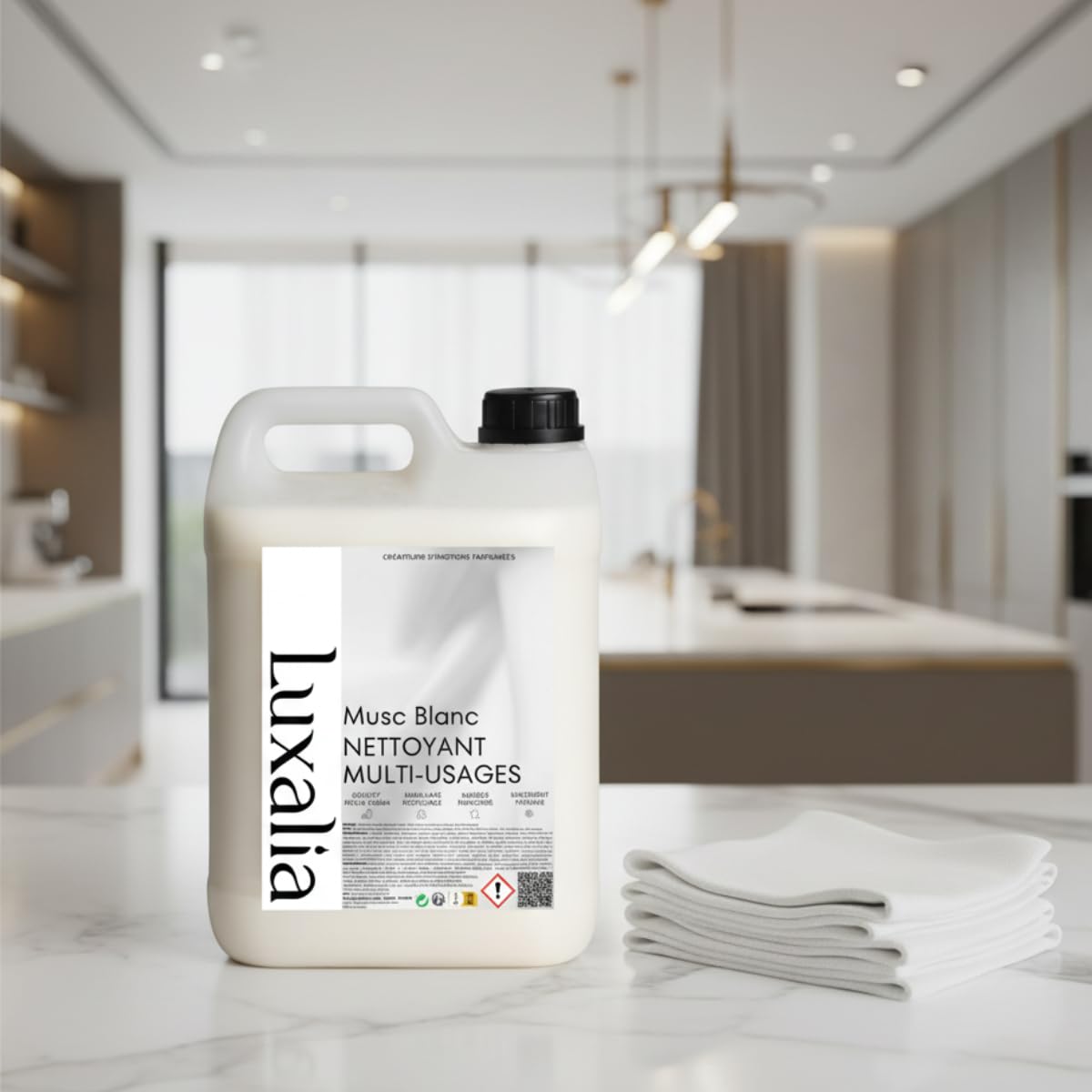 Nettoyant Sol & Multi-Usages Musc Blanc - Sols & Surfaces - Hautement Parfumé & Ultra Efficace - 5 Litres - LUXALIA
