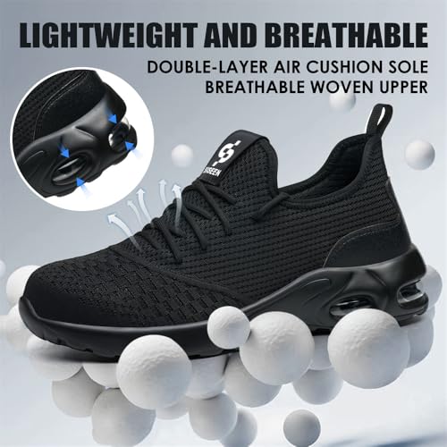 Image of Steel Toe Safety Shoes for Men Women Work Sneakers Breathable Lightweight Industrial & Construction Shoe