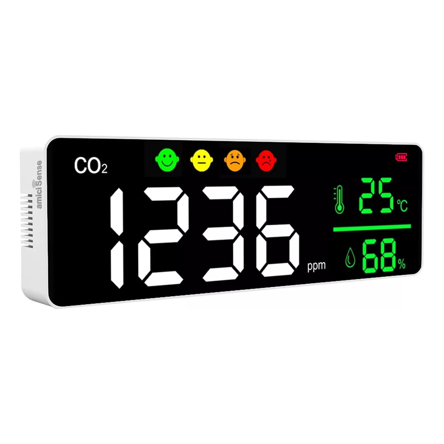 amiciSense 3-in-1 Air Quality Detector for Home & Office | Smart Wi-Fi CO₂ Monitor- Measures CO₂, Temperature & Humidity | Wall Mount | USB Rechargeable | SmartLife App Compatible-image-13