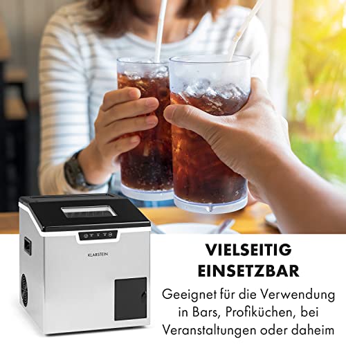 Klarstein Eiswürfelmaschine Klein, 3L Eiswürfelbereiter, Eiswürfelmaschine für 20kg Crushed Eis & Eiswürfel, Mini-Eiswürfelmaschine, Mittelgroße Eiswürfel, Eiswürfelbereiter Selbstreinigend – Bild 3