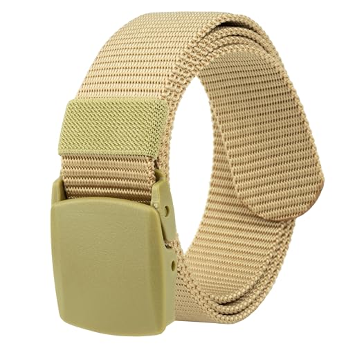 Image of Gelante Tactical Nylon Belts for Men, Work Belt Adjustable Slide Plastic Buckle Web Canvas Belt for Outdoor, Airport friendly