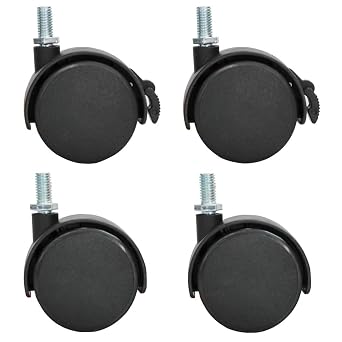 VIZ-PRO Mobile Whiteboard Caster Wheels 1.5 Inch, Black, Set of 4