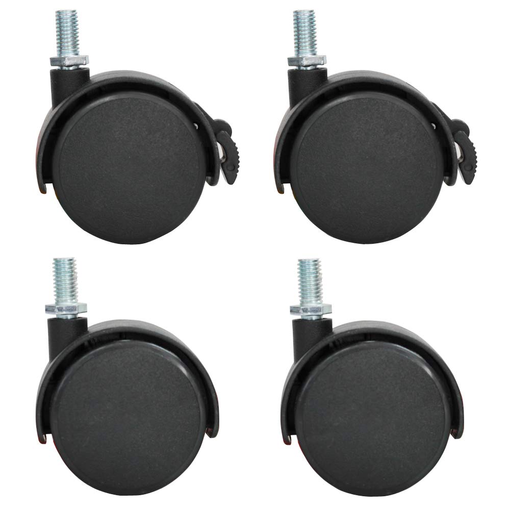 VIZ-PRO Mobile Whiteboard Caster Wheels 1.5 Inch, Black, Set of 4