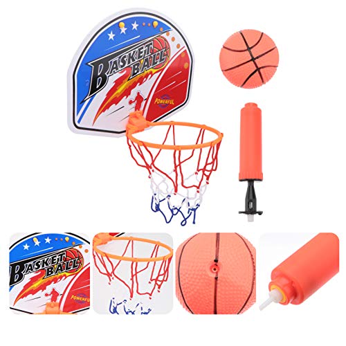 Conjunto de mini bastidores de basquete Besportble, 1 conjunto de tabuleiro com aro de metal e bola