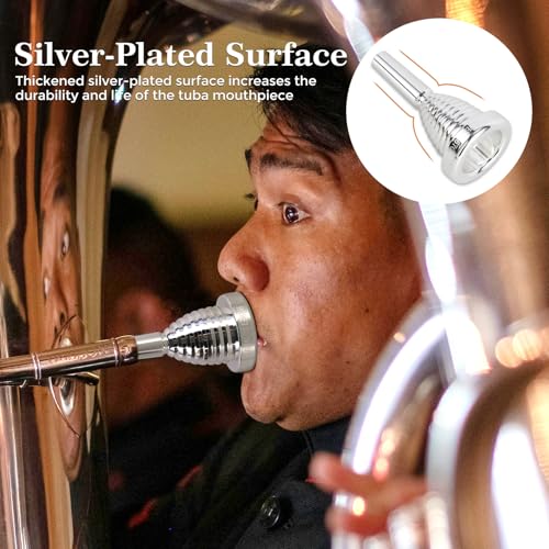 ROWELL Tuba Mouthpiece 67C4 Tuba Mouthpieces Brass Tuba Mouthpiece Sliver Plated Tuba Mouthpiece Compatible with Beginners and Professionals Tuba Accessories by ROWELL - Image 5