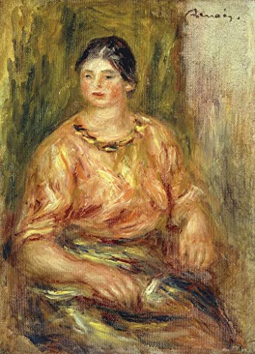 Impression d'art mural de Renoir Femme au corsage rose toile haut de gamme