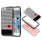iPhone 6 Cases, iPhone 6S Case,Saxxlistore Embossment Hard PC Back with TPU Bumper Hybrid iPhone 6 Covers Protective 2 in 1 Shockproof Anti-Scratch Combo Cover for iPhone 6/6S 4.7 Inch (Heart on Bar)