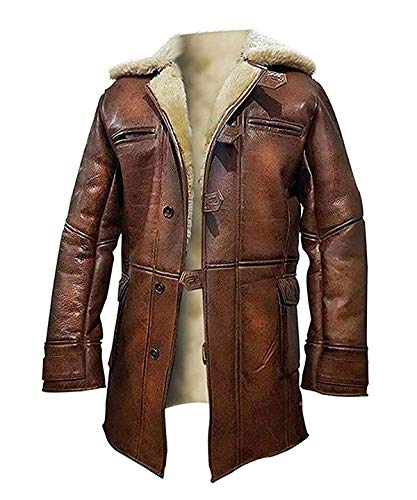 Mens Bane Costume Hardy Black knight Faux Fur Shearling Tom Cosplay Real Lambskin Leather Coat Jacket For Adult, Ginger Brown, X-Large Mens Bane Costume Hardy Black knight Faux Fur Shearling Tom Cosplay Real Lambskin Leather Coat Jacket For Adult, Ginger Brown, X-Large