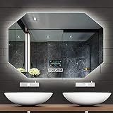 Lustro łazienkowe LED ze światłami, podświetlane lustro łazienkowe - odmgławiacz, inteligentna muzyka Bluetooth, jakość dźwięku, wysoka rozdzielczość, naścienne lustro łazienkowe, które może śpiewać i