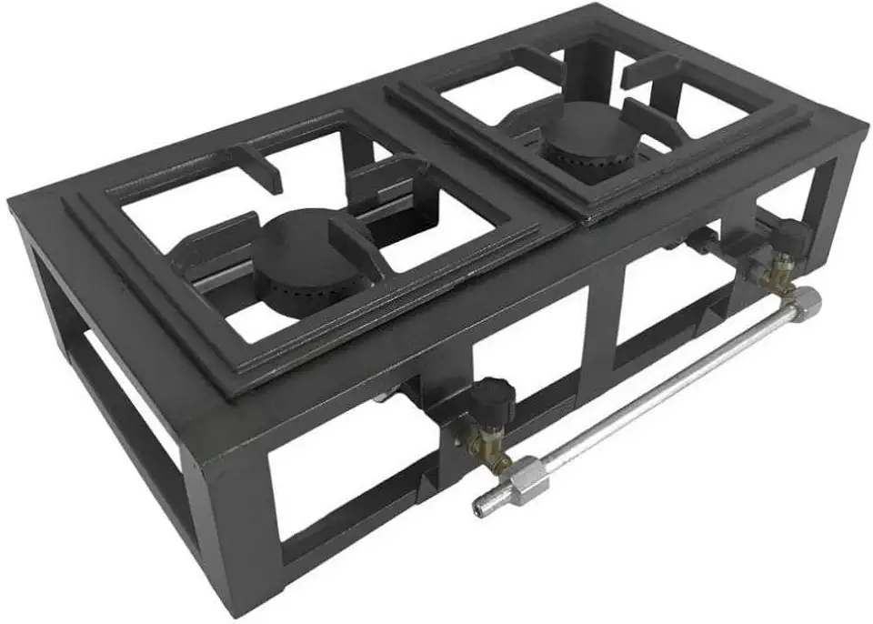 Fogão Industrial de Mesa Alta Baixa Pressão 2 bocas Fogareiro para camping ou caminhoneiro- Fogareiro Duplo Versátil (Baixa Pressao)