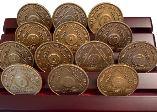Set de 13 medallones AA con base de madera miniatura 3