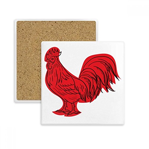 Coupe du Coq Dessous de Verre Absorbant Rouge Chinoise 2017 - 2