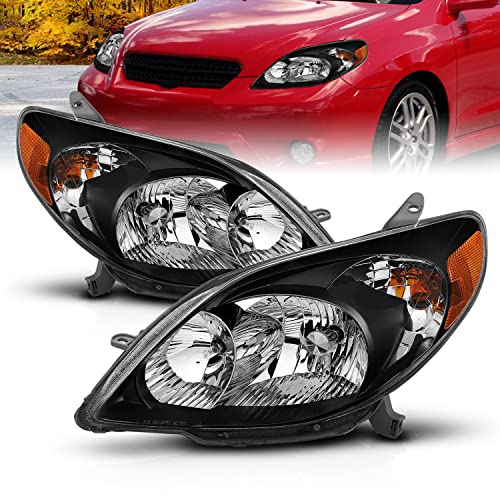 AmeriLite Crystal Headlights Black Amber for Toyota Matrix - Passenger and Driver Side AmeriLite Crystal Headlights Black Amber for Toyota Matrix - Passenger and Driver Side