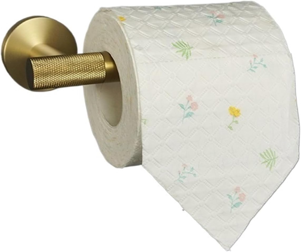 Bathroom Accessories Towel Ring Bar Hanger Cloth Robe Hook Toilet Tissue WC Paper Holder Hardware Kit Brushed Gold(Paper Holder)