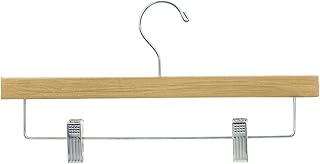 Econoco Commercial Pant/Skirt Hanger with Chrome Hooks and Bar with Clips, 14