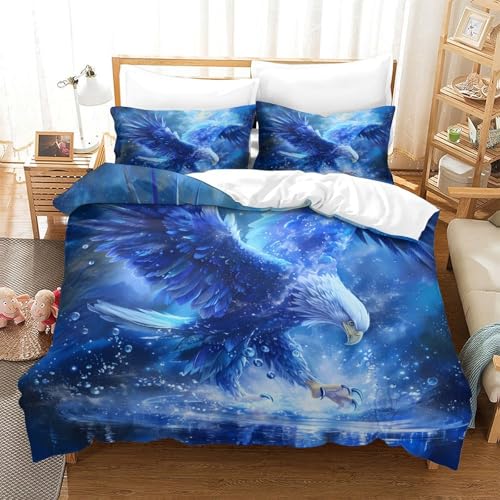 Parure de lit microfibre aigle bleu résistante et douce pour homme - 3