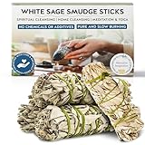 Premium California White Sage 4 Inch Smudge Sticks. Alternative Imagination Brand. (4 Pack)