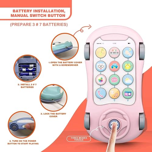 Image of Car Mobile Phone Toy for Kids |13 Functional Sounds and 2 Play Modes | Musical Kids Mobile Phone Toy with Rhymes, Tones & Lights | Early Learning Toy | Birthday Gift for Boys & Girls