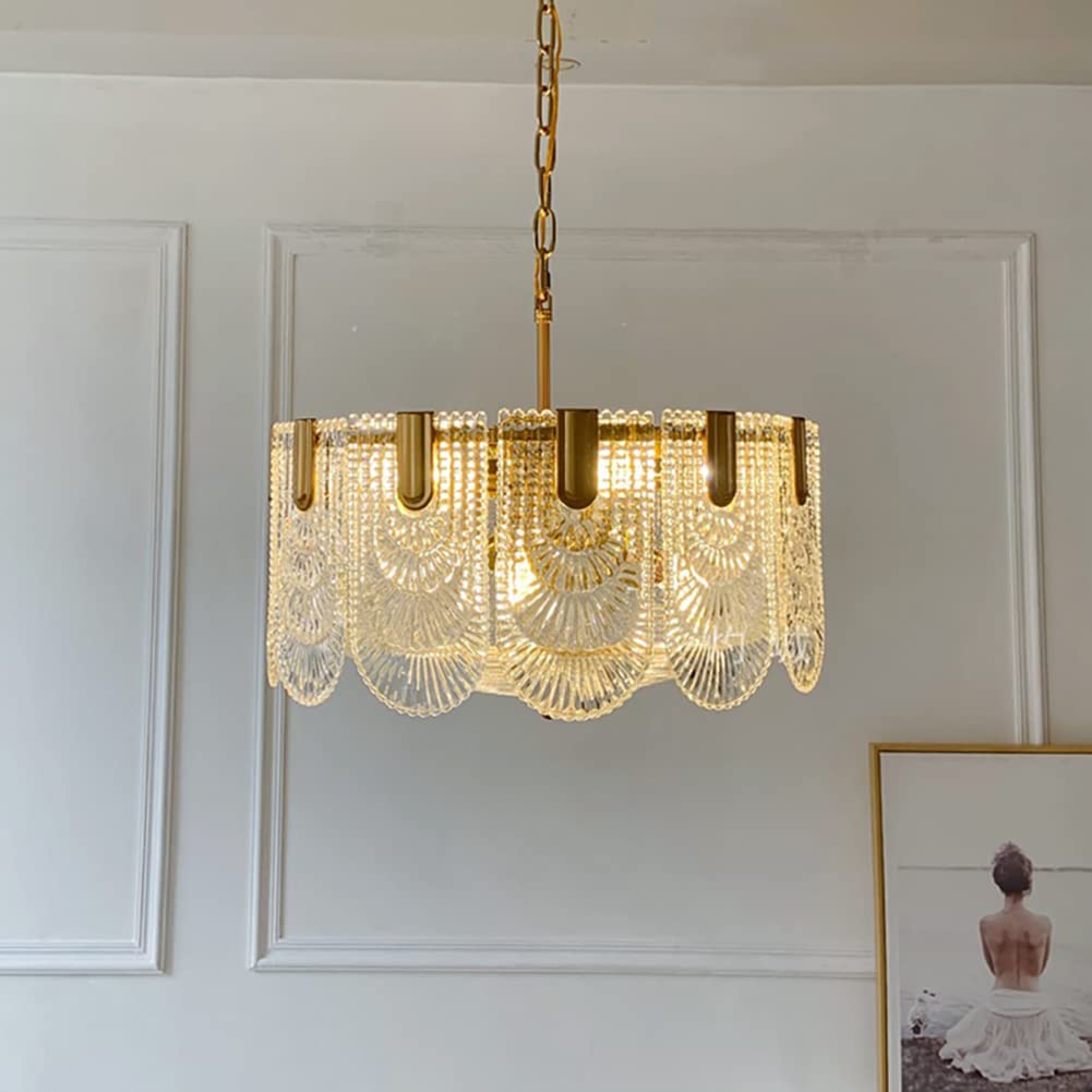 Lustre suspension postmoderne en verre pour un salon lumineux