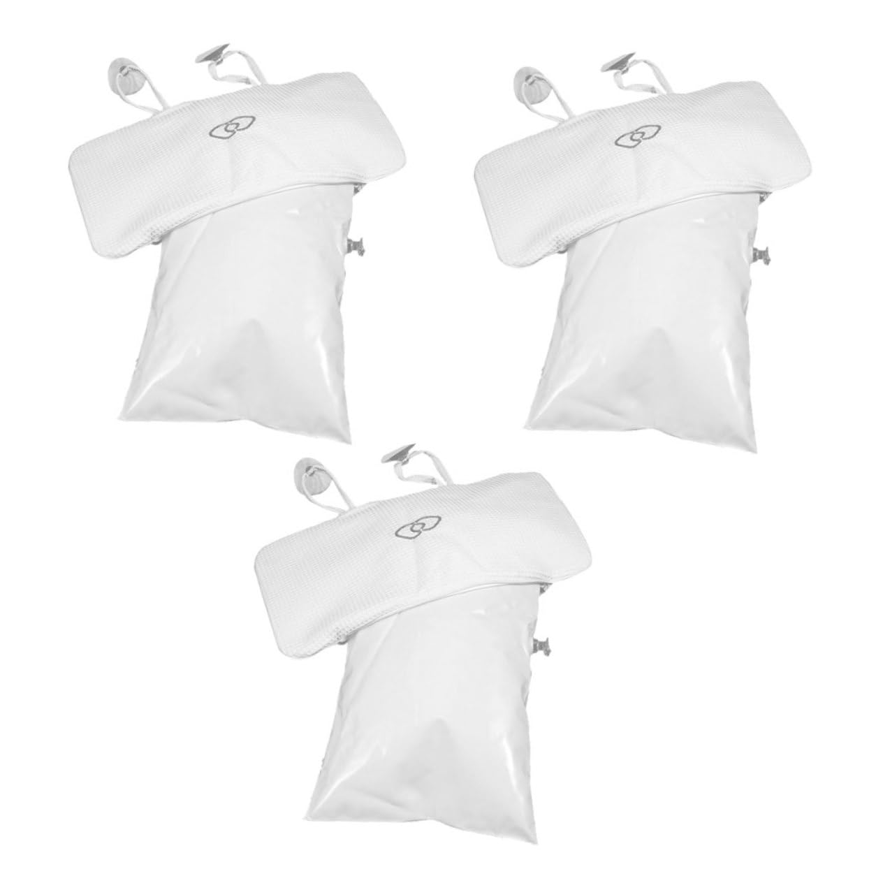 CALLARON 3 Piezas Almohadas de Baño Inflables Cojines Antideslizantes con Ventosas para Cabeza y Cuello Cojín Suave para Bañera Hogar SPA Hoteles