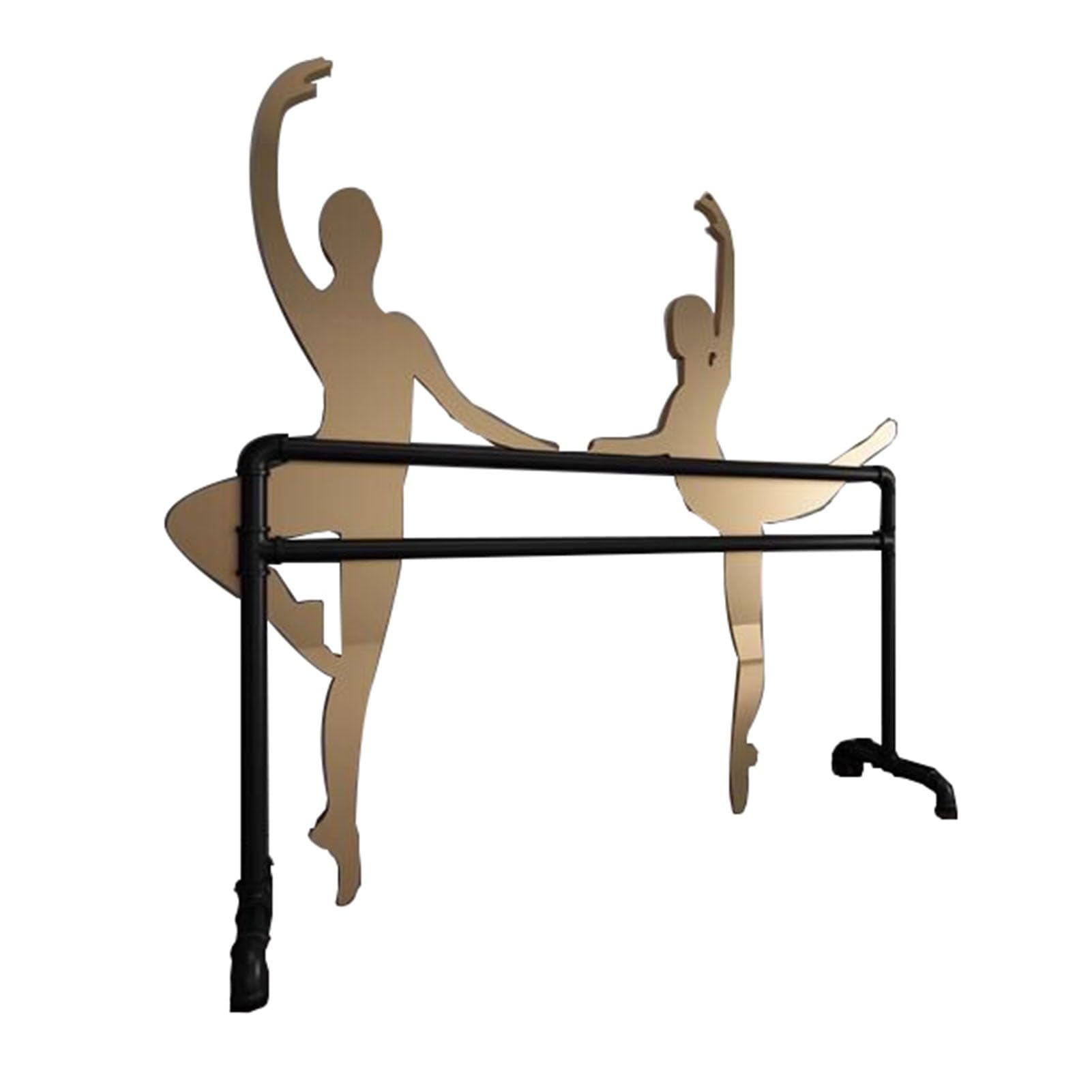 Barre de ballet portable équipement de fitness antidérapant et barre d'étirement réglable noire