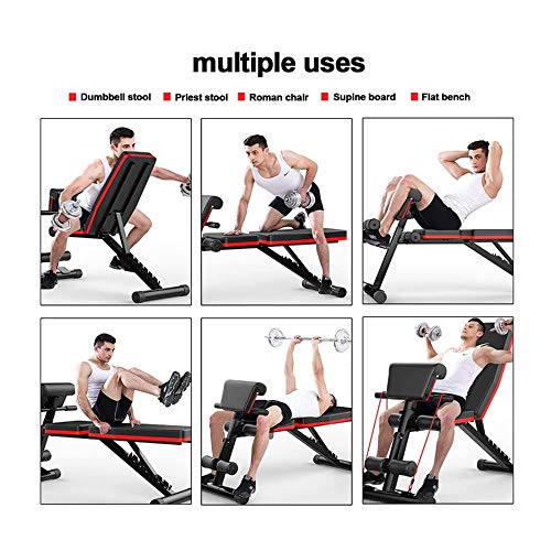 Trainingsbank Verstelbare, Halterbank 4 in 1 Sit up Bank, Fitnessbank voor Thuis en in de Sportschool, Buikspierbankje voor 14 fitnesshoudingen, Draagvermogen: 150 KG - Image 5