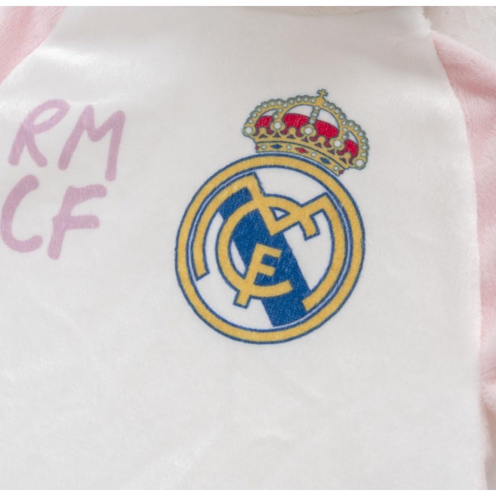 Interbaby - Dou Dou para Bebés Oso Real Madrid – Manta de Apego Suave con Peluche – Producto Oficial del Real Madrid CF – Ideal para Recién Nacidos y Niños Pequeños Futuros Madridistas