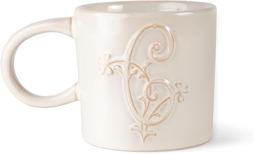 Miniatura 10 de FRINGE STUDIO Floral J Taza de cerámica, 14 fl oz, crema, 428036