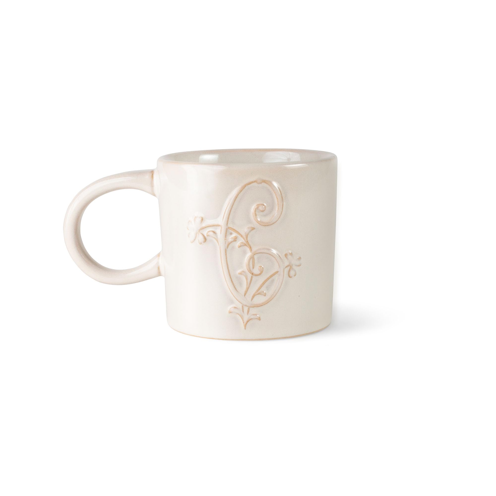 Fringe White Studio Artisan Stoneware Mug, Floral C 3.75" Dia. X 3.5" H, 13 Fl.oz, Prairie Collection (335009)
